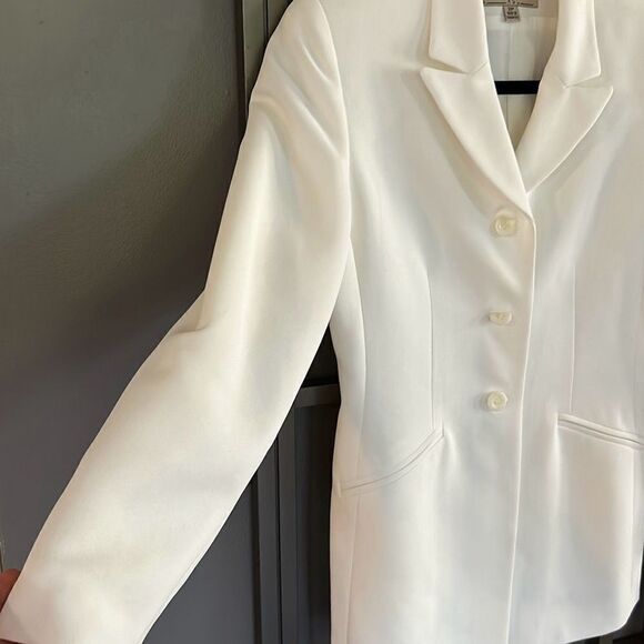 NWT Vintage Kasper & co white blazer jacket with shoulder pads deadstock 2P - Picture 4 of 8
